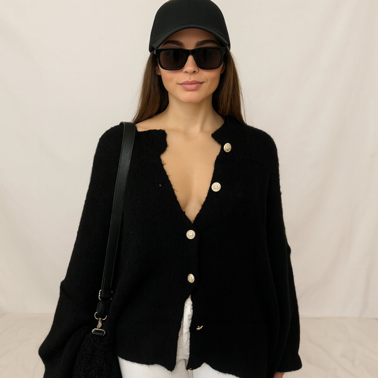 Strickjacke Black