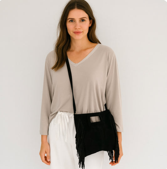 Ledertasche Fransen